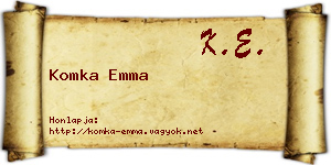 Komka Emma névjegykártya
